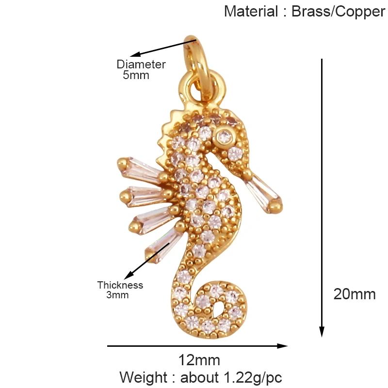 Trendy Multicolor Ocean Scallop Starfish Dolphin Seahorse Charm Necklace Pendant,Enamel Summer Beach Holiday Jewelry Supply K91