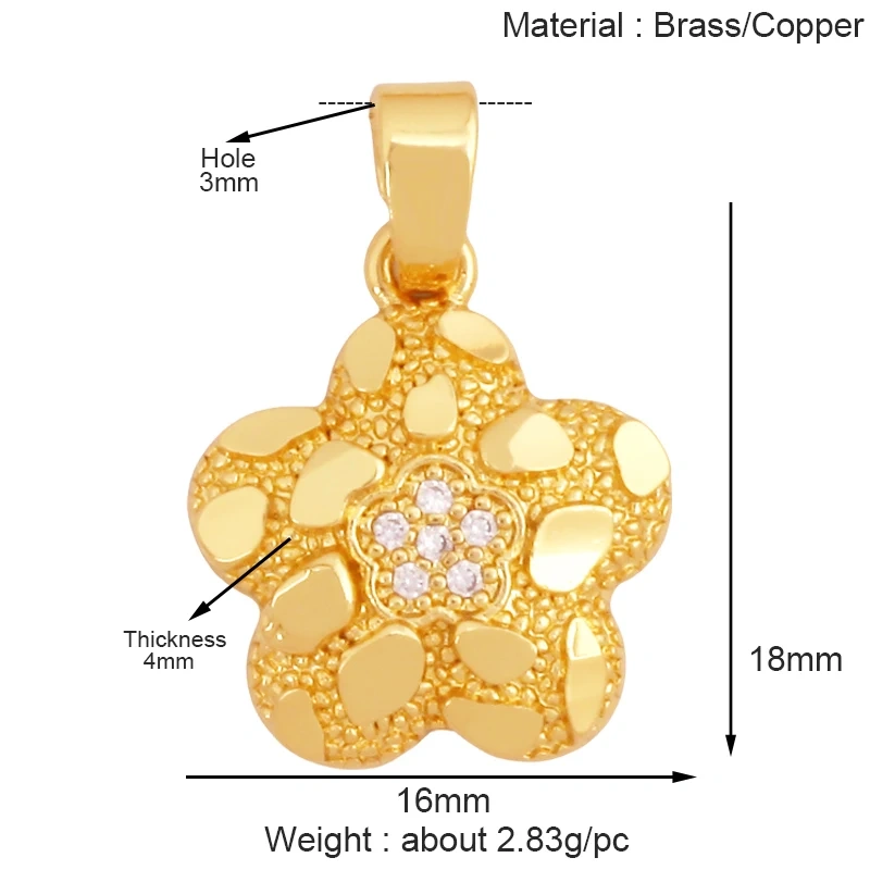 Fashion Love Heart Round Rectangle Geometry Charm Pendant,18K Gold Plated Necklace Bracelet Jewelry Findings Daily Supplies K67