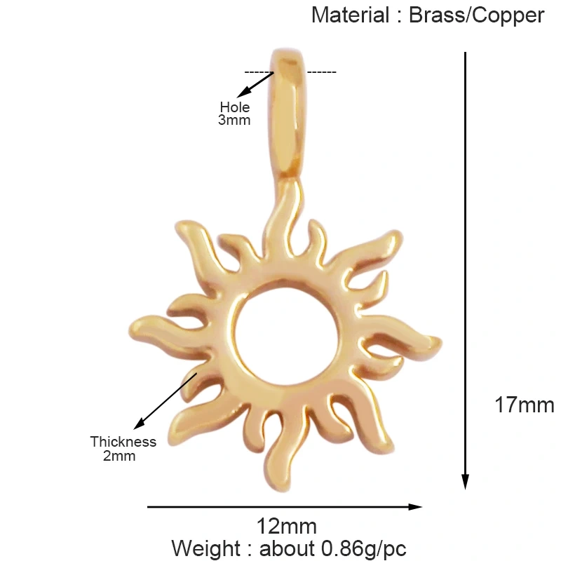 Trendy Coin Round Moon Sun Star Mini Charm Pendant,Real 18K Gold Plated,Jewelry Components Findings Accessories Supplies K93