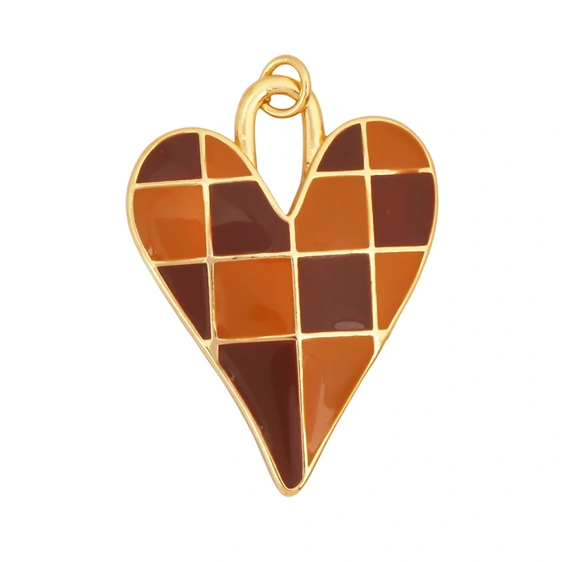 Colourful Fashion Heart Shape Charm Pendant,Classics Love Heart Cubic Zirconia Real 18K Gold Plated Craft Jewelry Supplies K96