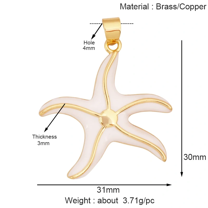 Trendy Colorful Ocean Starfish Charm Necklace Pendant Oil Dropped,Multicolor Enamel Summer Beach Holiday Jewelry Supplies K89