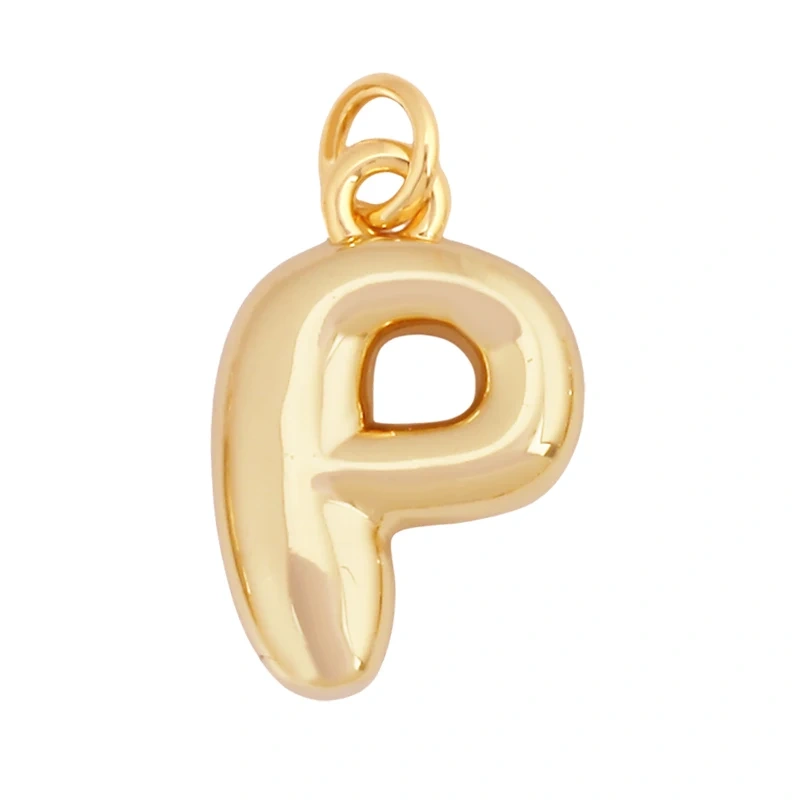 Cute Fashion 18K Gold Plated Without Zircon BrassInitial Name A-Z Letter Charm Pendant Necklace,Jewelry Findings Supplies K95