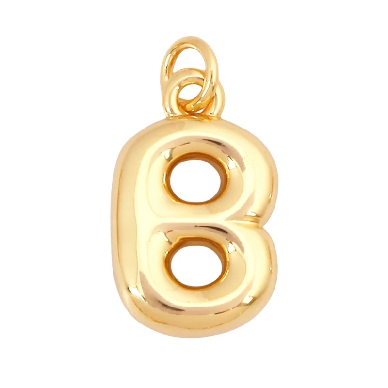 Cute Fashion 18K Gold Plated Without Zircon BrassInitial Name A-Z Letter Charm Pendant Necklace,Jewelry Findings Supplies K95