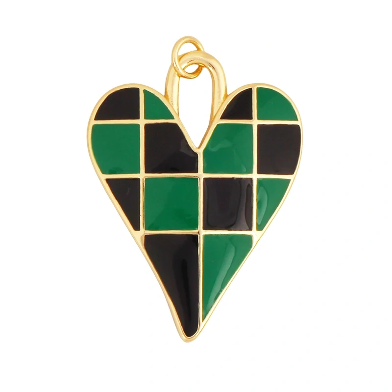 Colourful Fashion Heart Shape Charm Pendant,Classics Love Heart Cubic Zirconia Real 18K Gold Plated Craft Jewelry Supplies K96