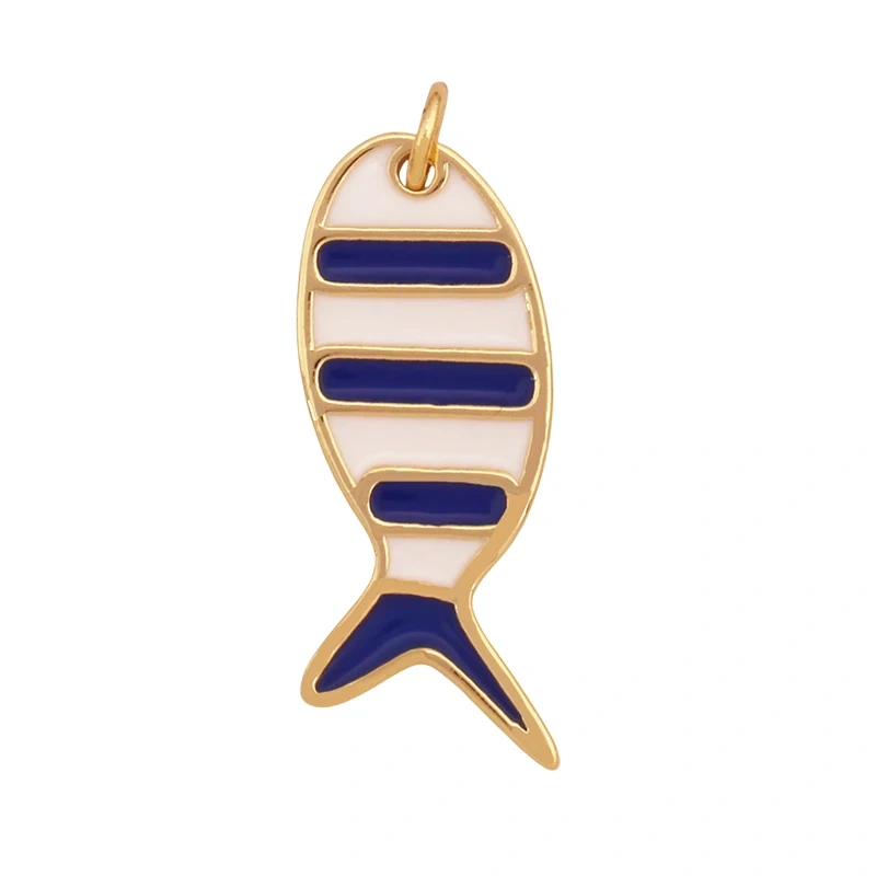 Trendy Multicolor Ocean Scallop Starfish Dolphin Seahorse Charm Necklace Pendant,Enamel Summer Beach Holiday Jewelry Supply K91