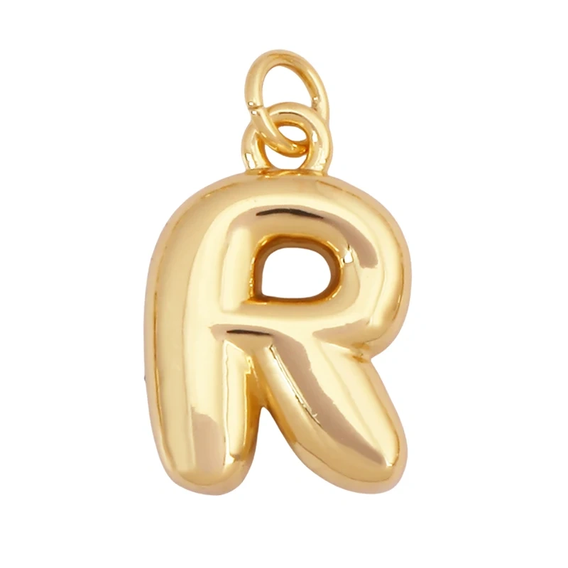 Cute Fashion 18K Gold Plated Without Zircon BrassInitial Name A-Z Letter Charm Pendant Necklace,Jewelry Findings Supplies K95