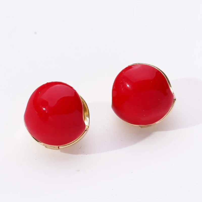 Cute Heart Earrings Red Blue Black White Enamel 18K Gold Plated,Not Easy to Tarnish,Women Girl Her Spring Jewelry Jewelry P15