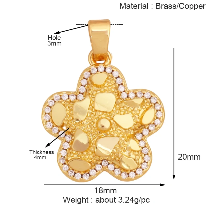 Fashion Love Heart Round Rectangle Geometry Charm Pendant,18K Gold Plated Necklace Bracelet Jewelry Findings Daily Supplies K67