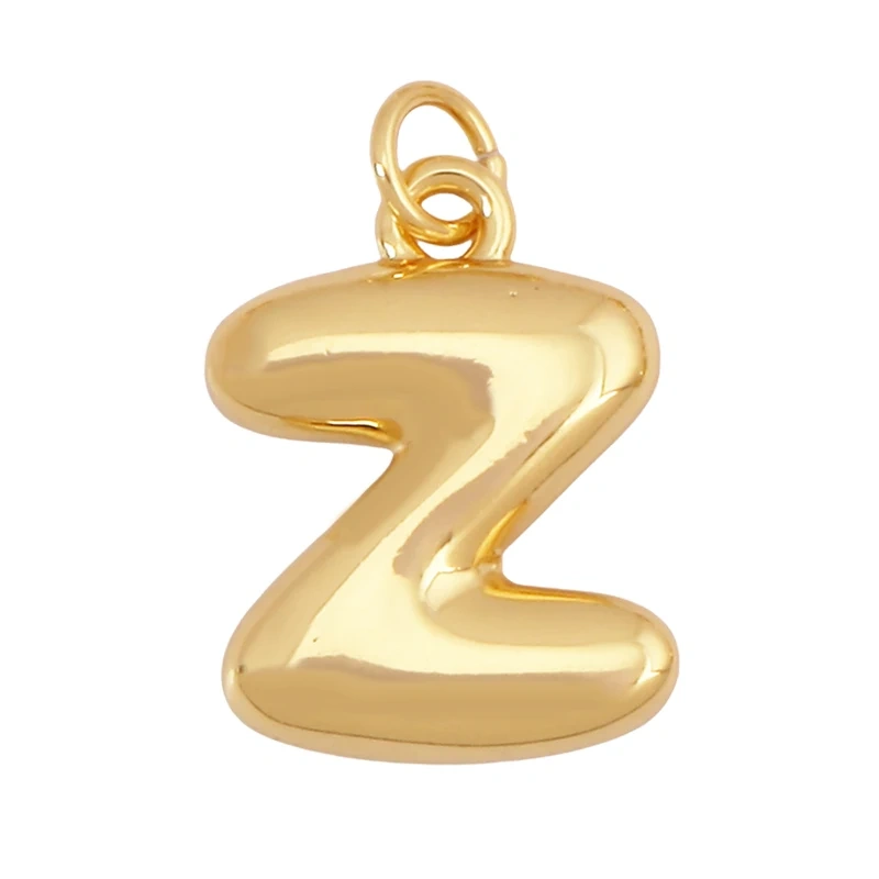 Cute Fashion 18K Gold Plated Without Zircon BrassInitial Name A-Z Letter Charm Pendant Necklace,Jewelry Findings Supplies K95