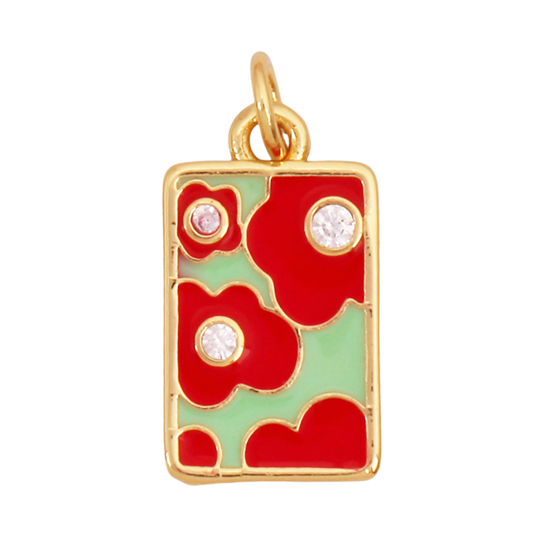 Sweet Rainbow Sun Rose Flower Maple Leaf Coconut Life Tree Charm Pendant,18k Gold Zircon Jewelry Findings Necklace Supplies M68