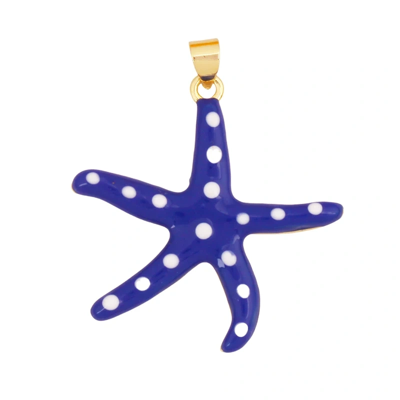Trendy Colorful Ocean Starfish Charm Necklace Pendant Oil Dropped,Multicolor Enamel Summer Beach Holiday Jewelry Supplies K89