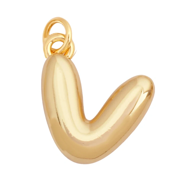 Cute Fashion 18K Gold Plated Without Zircon BrassInitial Name A-Z Letter Charm Pendant Necklace,Jewelry Findings Supplies K95