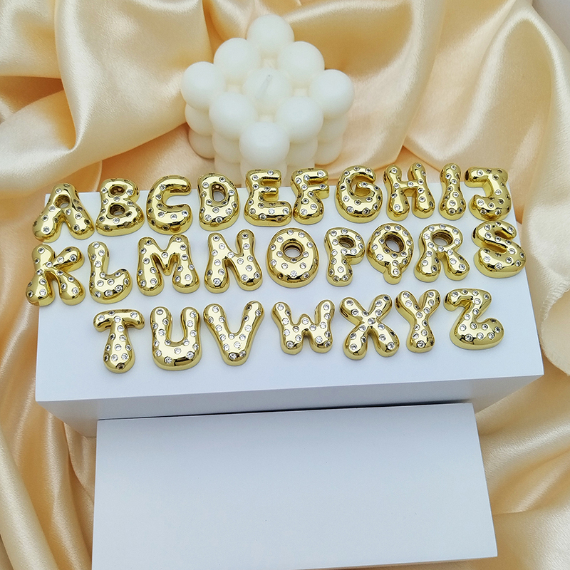 Cute Fashion 18K Gold Plated Full Zircon Crown Initial Name A-Z Letter Charm Pendant Necklace,Jewelry Findings Supplies K68