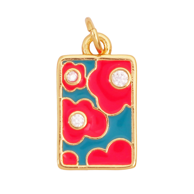 Sweet Rainbow Sun Rose Flower Maple Leaf Coconut Life Tree Charm Pendant,18k Gold Zircon Jewelry Findings Necklace Supplies M68