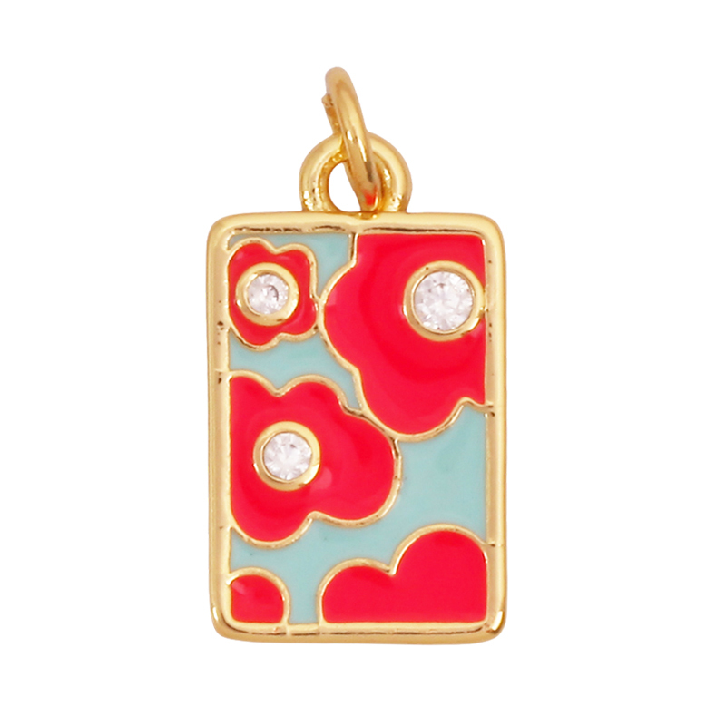 Sweet Rainbow Sun Rose Flower Maple Leaf Coconut Life Tree Charm Pendant,18k Gold Zircon Jewelry Findings Necklace Supplies M68