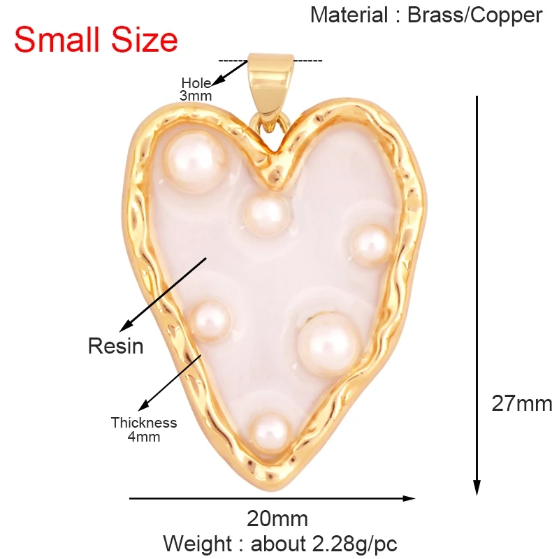 Luxury Classics Colourful Heart Shape Charm Pendant,Creative Love Heart Cubic Zirconia Real 18K Gold Plated Jewelry Supplies K92