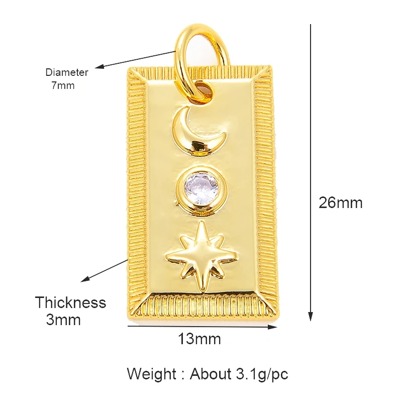Trendy Coin Round Moon Sun Star Mini Charm Pendant,Real 18K Gold Plated,Jewelry Components Findings Accessories Supplies K93