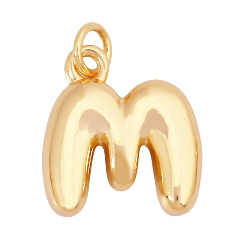 Cute Fashion 18K Gold Plated Without Zircon BrassInitial Name A-Z Letter Charm Pendant Necklace,Jewelry Findings Supplies K95