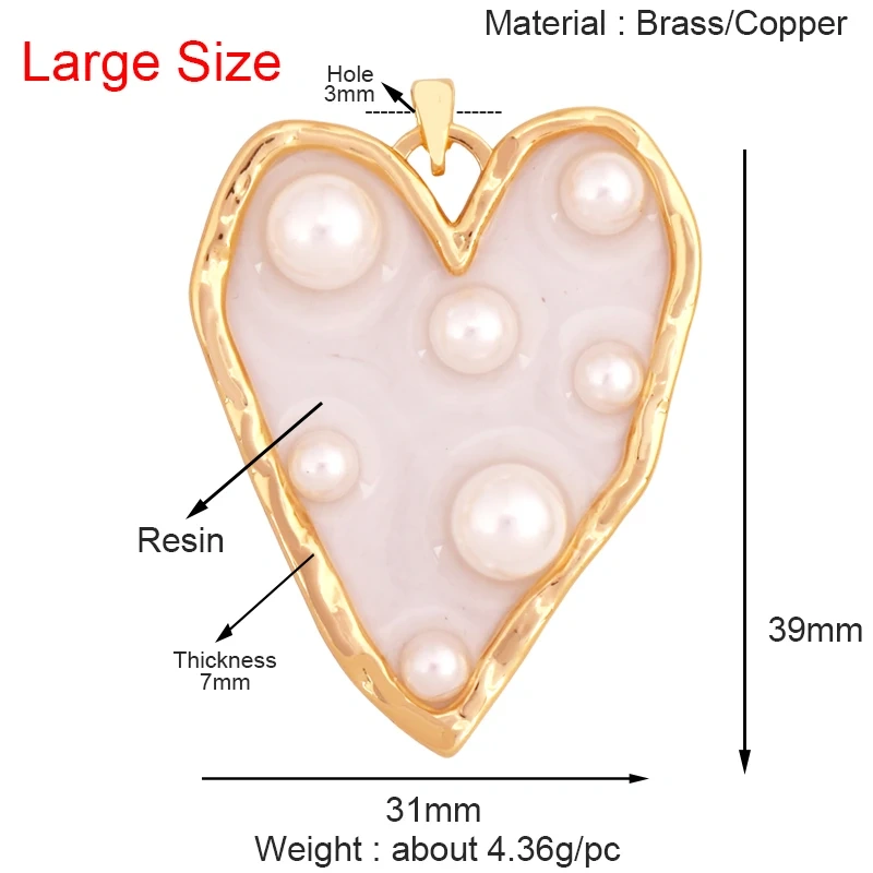 Luxury Classics Colourful Heart Shape Charm Pendant,Creative Love Heart Cubic Zirconia Real 18K Gold Plated Jewelry Supplies K92