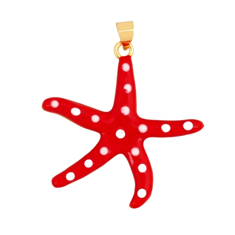 Trendy Colorful Ocean Starfish Charm Necklace Pendant Oil Dropped,Multicolor Enamel Summer Beach Holiday Jewelry Supplies K89