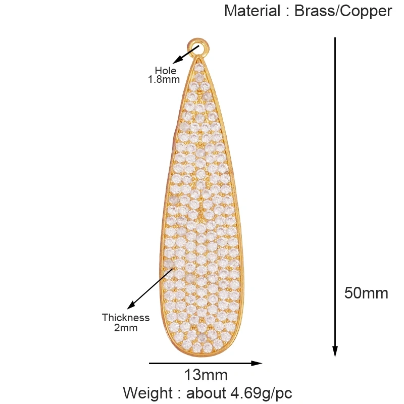 Luxury Classics Colourful Heart Shape Charm Pendant,Creative Love Heart Cubic Zirconia Real 18K Gold Plated Jewelry Supplies K92