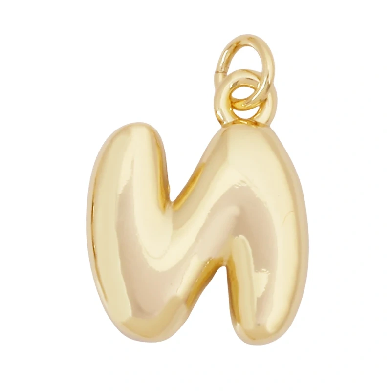 Cute Fashion 18K Gold Plated Without Zircon BrassInitial Name A-Z Letter Charm Pendant Necklace,Jewelry Findings Supplies K95