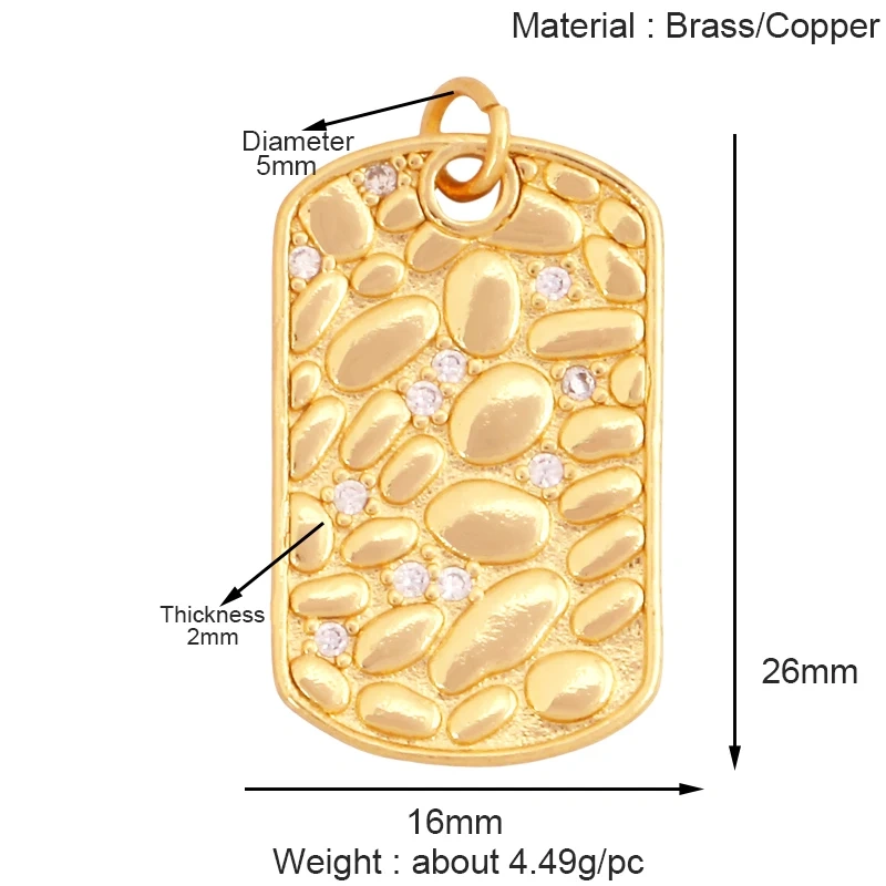 Fashion Love Heart Round Rectangle Geometry Charm Pendant,18K Gold Plated Necklace Bracelet Jewelry Findings Daily Supplies K67