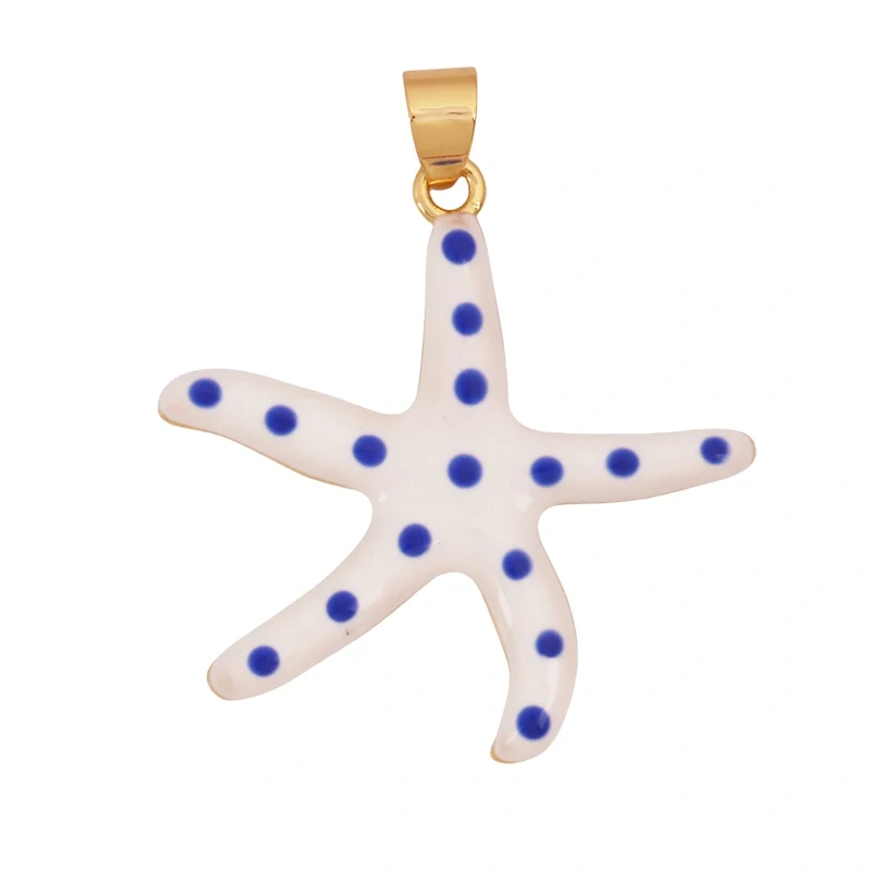 Trendy Colorful Ocean Starfish Charm Necklace Pendant Oil Dropped,Multicolor Enamel Summer Beach Holiday Jewelry Supplies K89