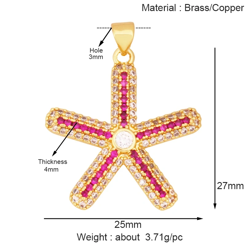 Trendy Colorful Ocean Starfish Charm Necklace Pendant Oil Dropped,Multicolor Enamel Summer Beach Holiday Jewelry Supplies K89