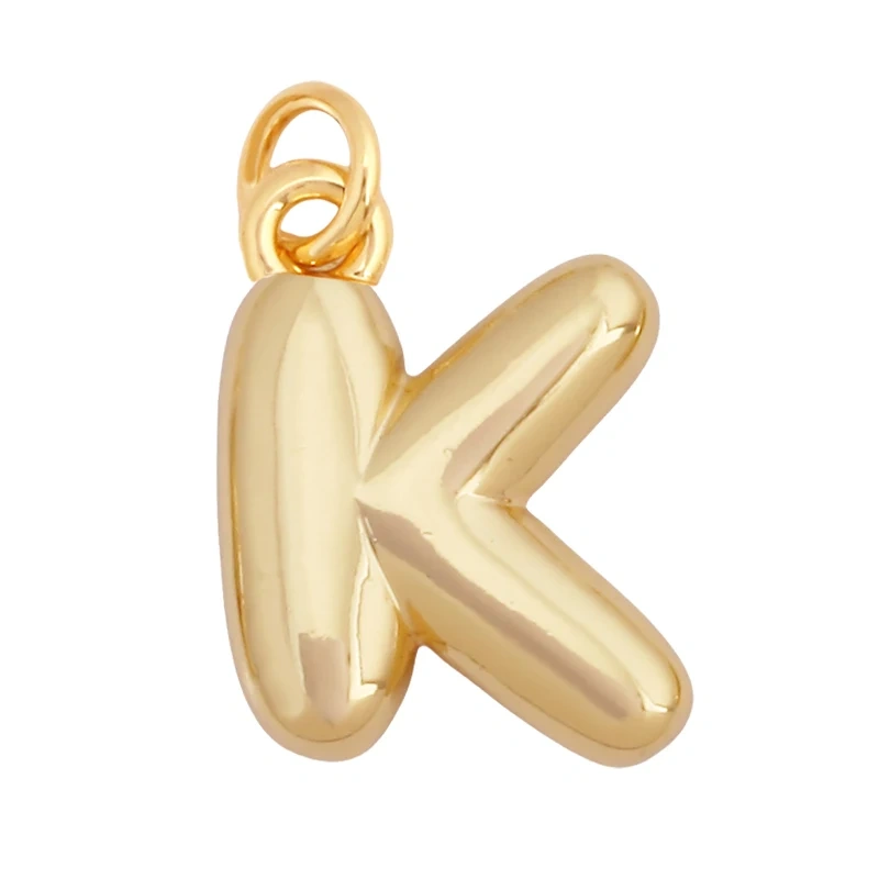 Cute Fashion 18K Gold Plated Without Zircon BrassInitial Name A-Z Letter Charm Pendant Necklace,Jewelry Findings Supplies K95