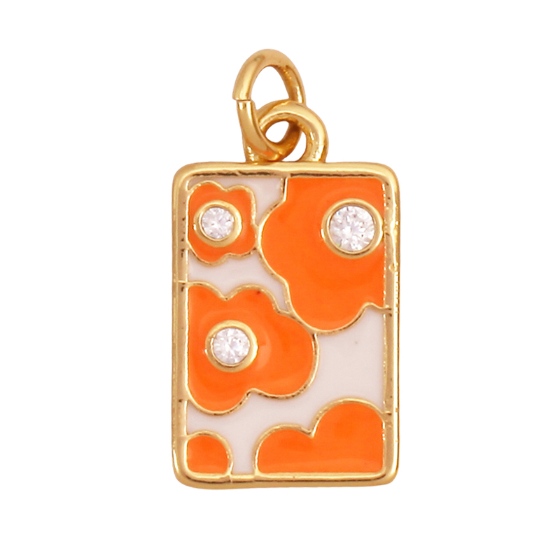 Sweet Rainbow Sun Rose Flower Maple Leaf Coconut Life Tree Charm Pendant,18k Gold Zircon Jewelry Findings Necklace Supplies M68