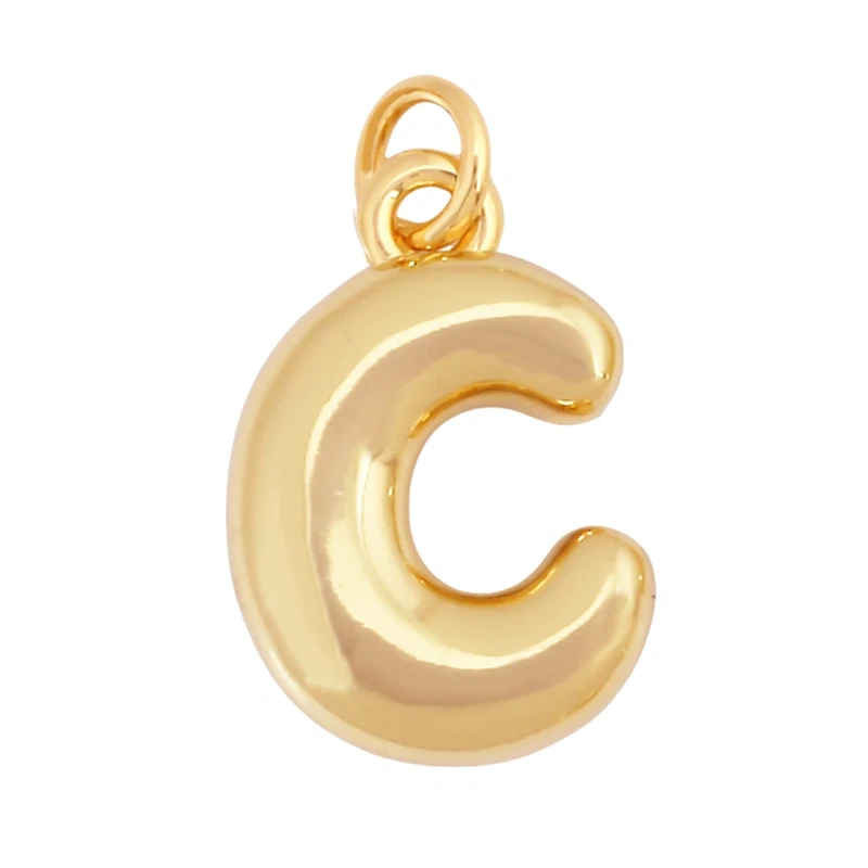 Cute Fashion 18K Gold Plated Without Zircon BrassInitial Name A-Z Letter Charm Pendant Necklace,Jewelry Findings Supplies K95