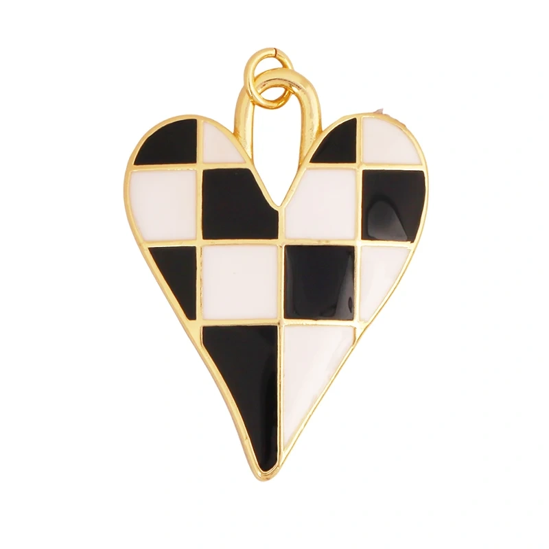 Colourful Fashion Heart Shape Charm Pendant,Classics Love Heart Cubic Zirconia Real 18K Gold Plated Craft Jewelry Supplies K96