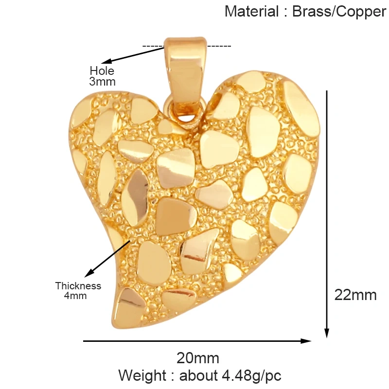 Fashion Love Heart Round Rectangle Geometry Charm Pendant,18K Gold Plated Necklace Bracelet Jewelry Findings Daily Supplies K67