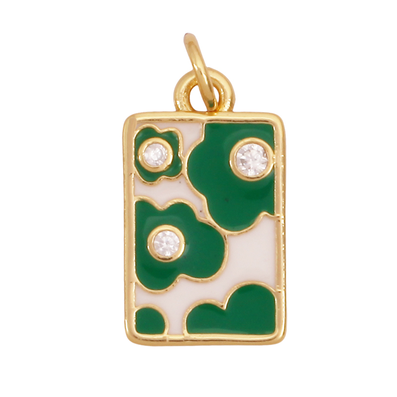 Sweet Rainbow Sun Rose Flower Maple Leaf Coconut Life Tree Charm Pendant,18k Gold Zircon Jewelry Findings Necklace Supplies M68