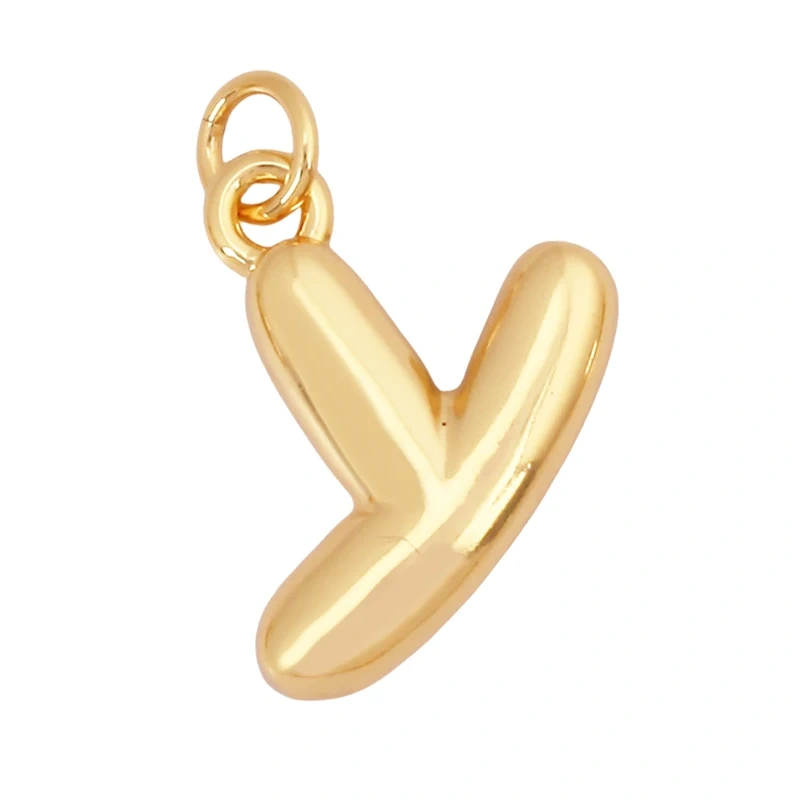 Cute Fashion 18K Gold Plated Without Zircon BrassInitial Name A-Z Letter Charm Pendant Necklace,Jewelry Findings Supplies K95