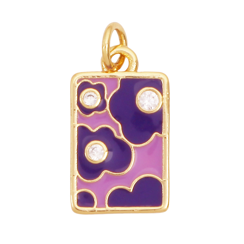 Sweet Rainbow Sun Rose Flower Maple Leaf Coconut Life Tree Charm Pendant,18k Gold Zircon Jewelry Findings Necklace Supplies M68