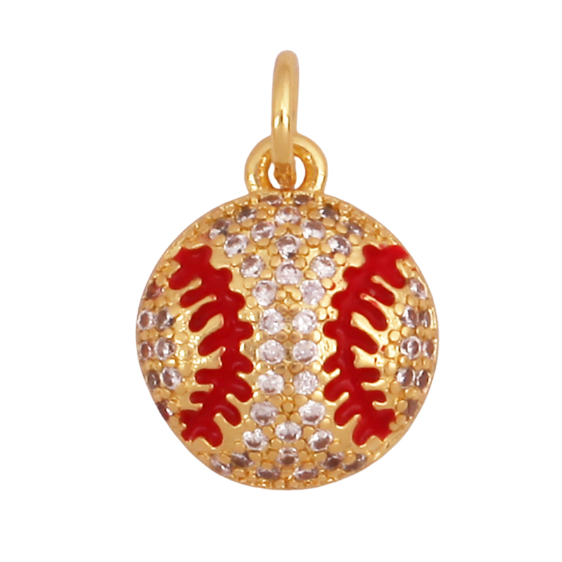 Trendy Sports Shirt Baseball Football Rugby Tennis Racket Charm Pendant,18K Gold Plated DIY Necklace Jewelry Supplies K94