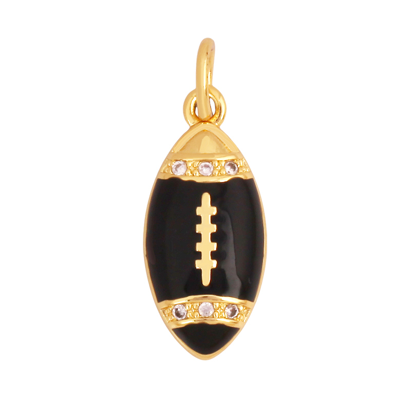 Trendy Sports Shirt Baseball Football Rugby Tennis Racket Charm Pendant,18K Gold Plated DIY Necklace Jewelry Supplies K84