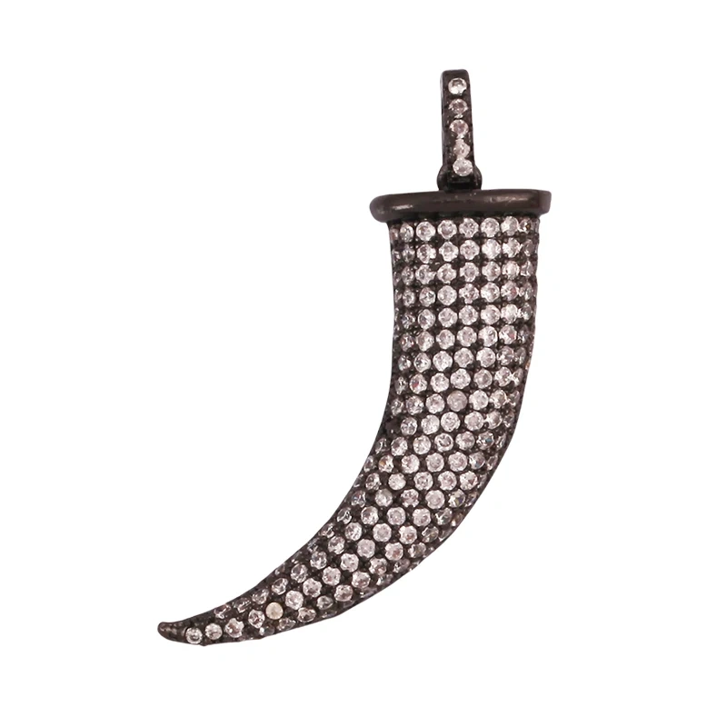 Unique Real 18k Gold Plated Tusk Bull OX Horn Moon Charm Pendant,Trendy Crescent Jewelry Necklace DIY Accessories Supplies K71