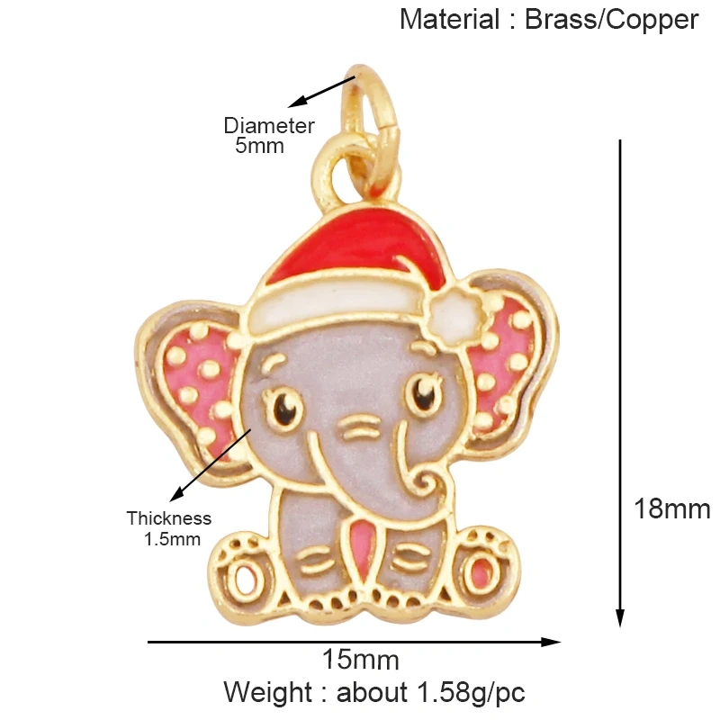 Hallowmas Christmas Present Snowflake Deer Charm Pendant,Real 18K Gold Plated  Necklace Bracelet Earring Jewelry Supplies K97