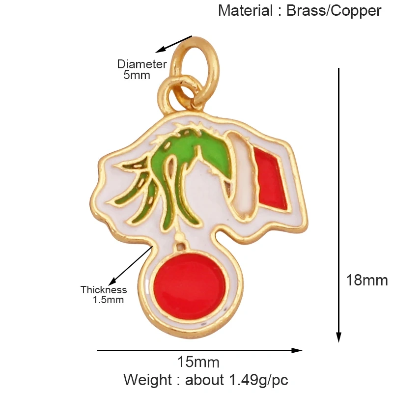 Hallowmas Christmas Present Snowflake Deer Charm Pendant,Real 18K Gold Plated  Necklace Bracelet Earring Jewelry Supplies K97