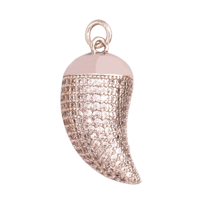 Unique Real 18k Gold Plated Tusk Bull OX Horn Moon Charm Pendant,Trendy Crescent Jewelry Necklace DIY Accessories Supplies K71