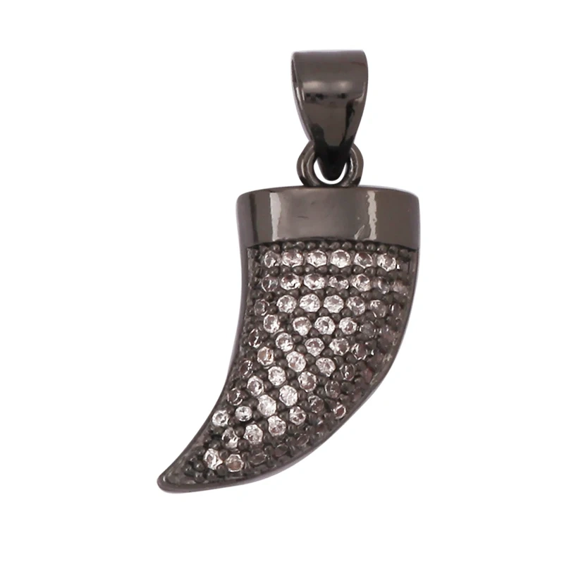 Unique Real 18k Gold Plated Tusk Bull OX Horn Moon Charm Pendant,Trendy Crescent Jewelry Necklace DIY Accessories Supplies K71