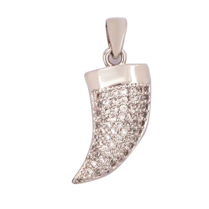 Unique Real 18k Gold Plated Tusk Bull OX Horn Moon Charm Pendant,Trendy Crescent Jewelry Necklace DIY Accessories Supplies K71