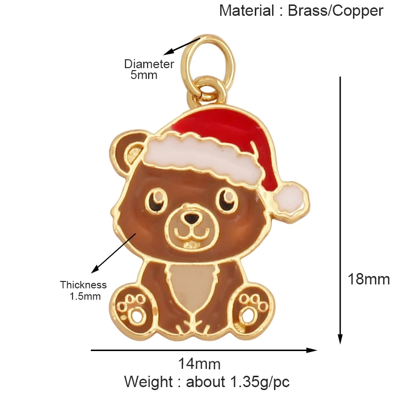 Hallowmas Christmas Present Snowflake Deer Charm Pendant,Real 18K Gold Plated  Necklace Bracelet Earring Jewelry Supplies K97