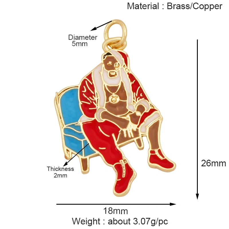 Hallowmas Christmas Present Snowflake Deer Charm Pendant,Real 18K Gold Plated  Necklace Bracelet Earring Jewelry Supplies K97