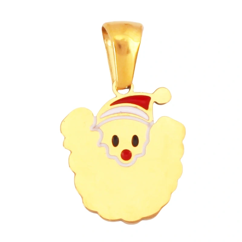 316 Stainless Steel Initial Letter Alphabet Name Christmas Santa Clause Charm Pendant, DIY Handmade Jewlery Findings Accessories Supply K37