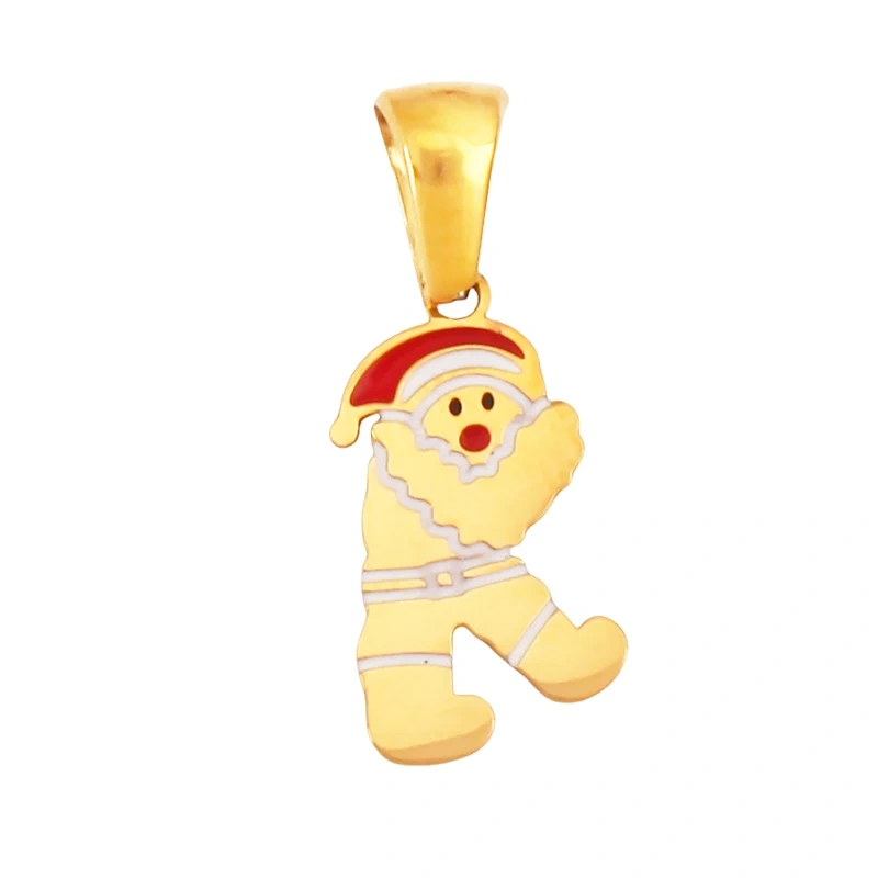 316 Stainless Steel Initial Letter Alphabet Name Christmas Santa Clause Charm Pendant, DIY Handmade Jewlery Findings Accessories Supply K37