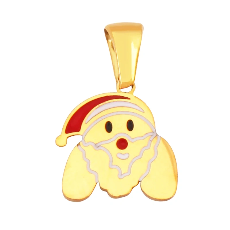 316 Stainless Steel Initial Letter Alphabet Name Christmas Santa Clause Charm Pendant, DIY Handmade Jewlery Findings Accessories Supply K37